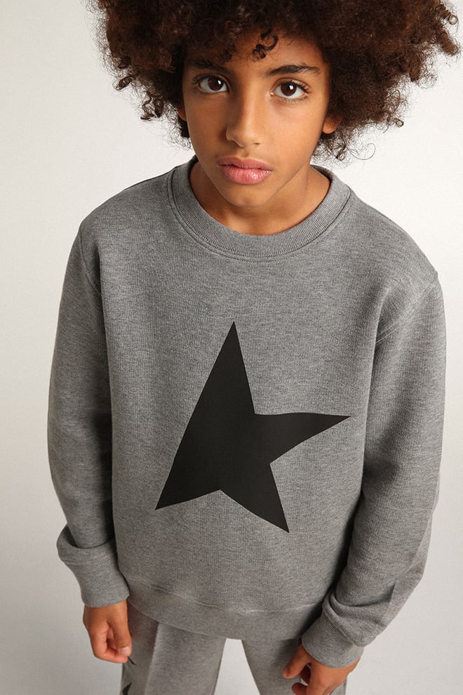 Boys gray sweatshirt with black maxi star on the front