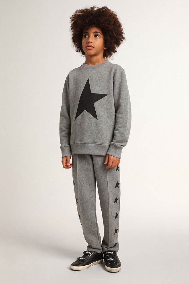 Boys gray sweatshirt with black maxi star on the front