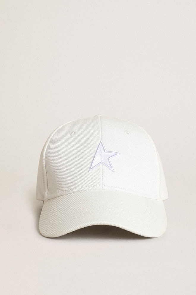 Golden Goose - Kids’ white baseball cap with star in 