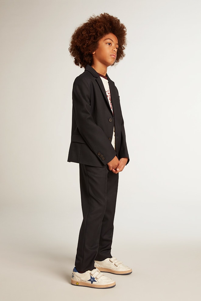 Golden Goose - Boys’ pants in dark blue wool in 