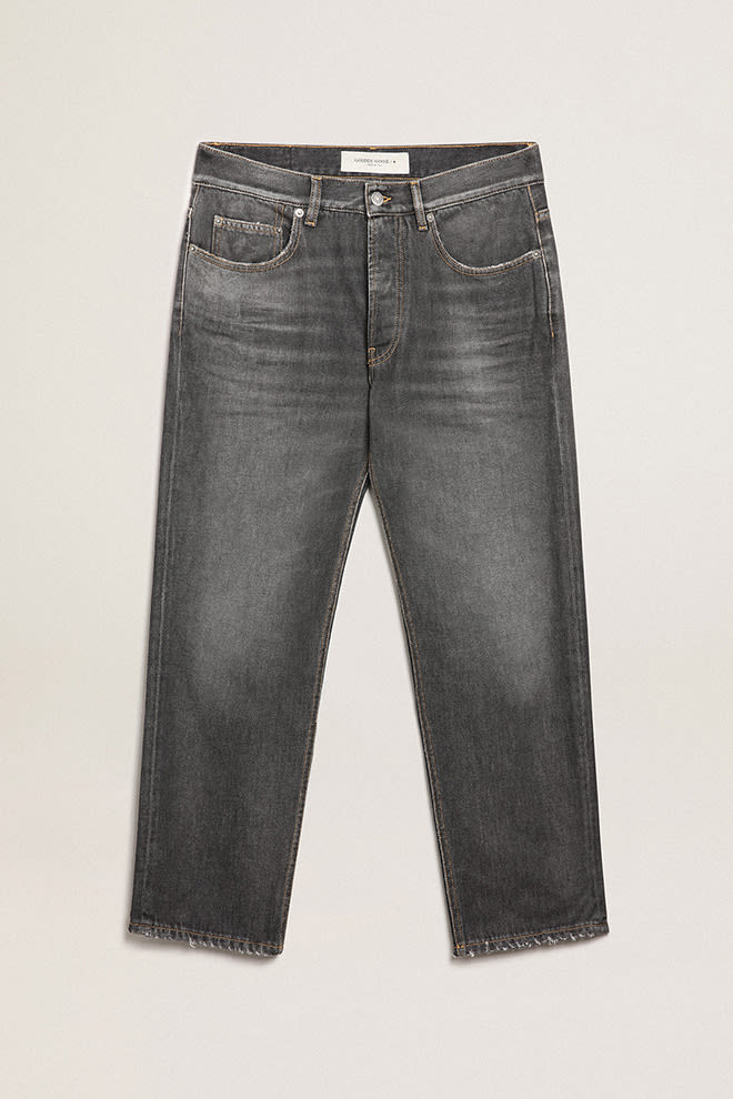 Golden Goose - Calça jeans preta masculina com efeito desbotado in 