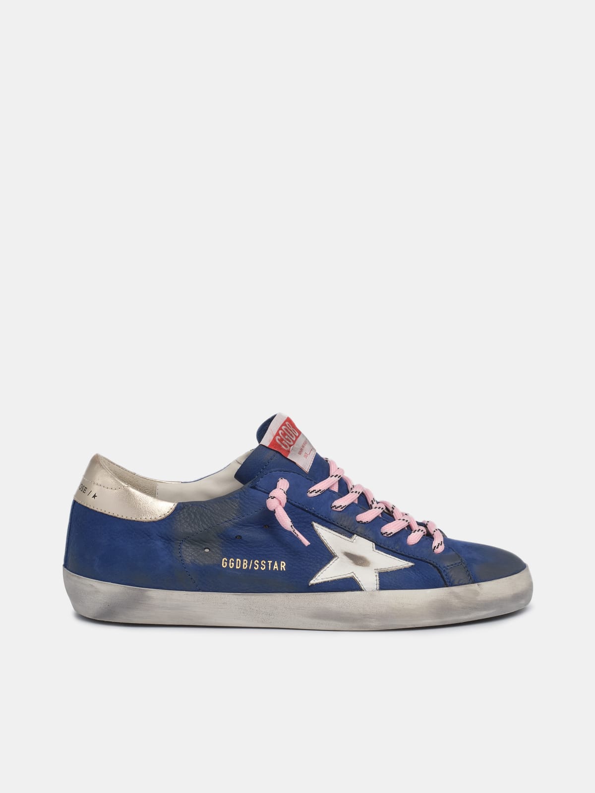 Super-Star sneakers in blue nubuck leather | Golden Goose