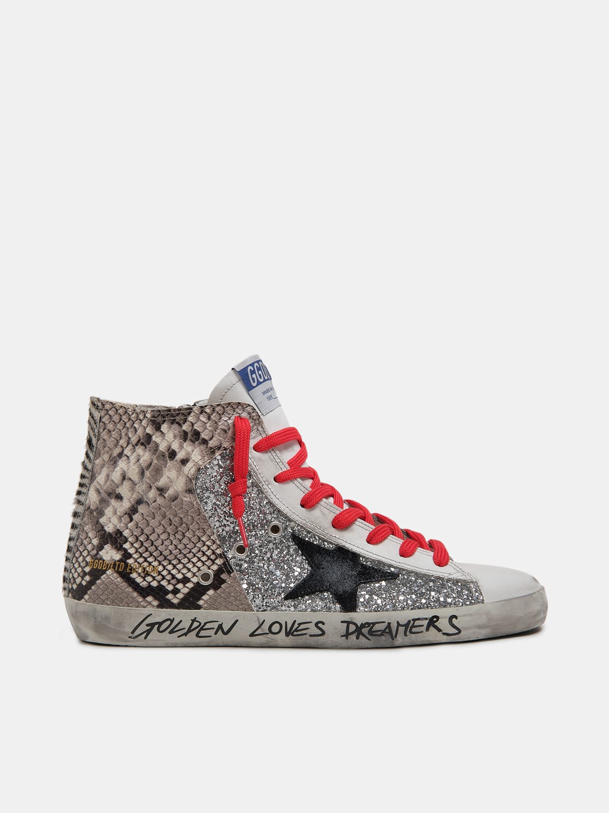 LAB limited edition python print Francy sneakers with silver