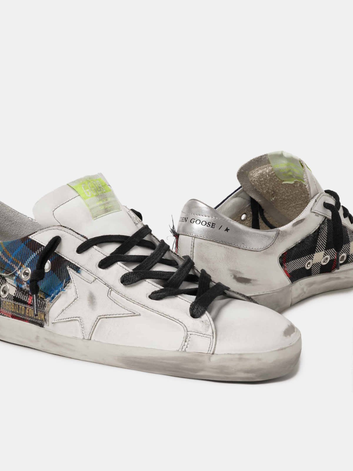 Plaid golden goose hot sale sneakers