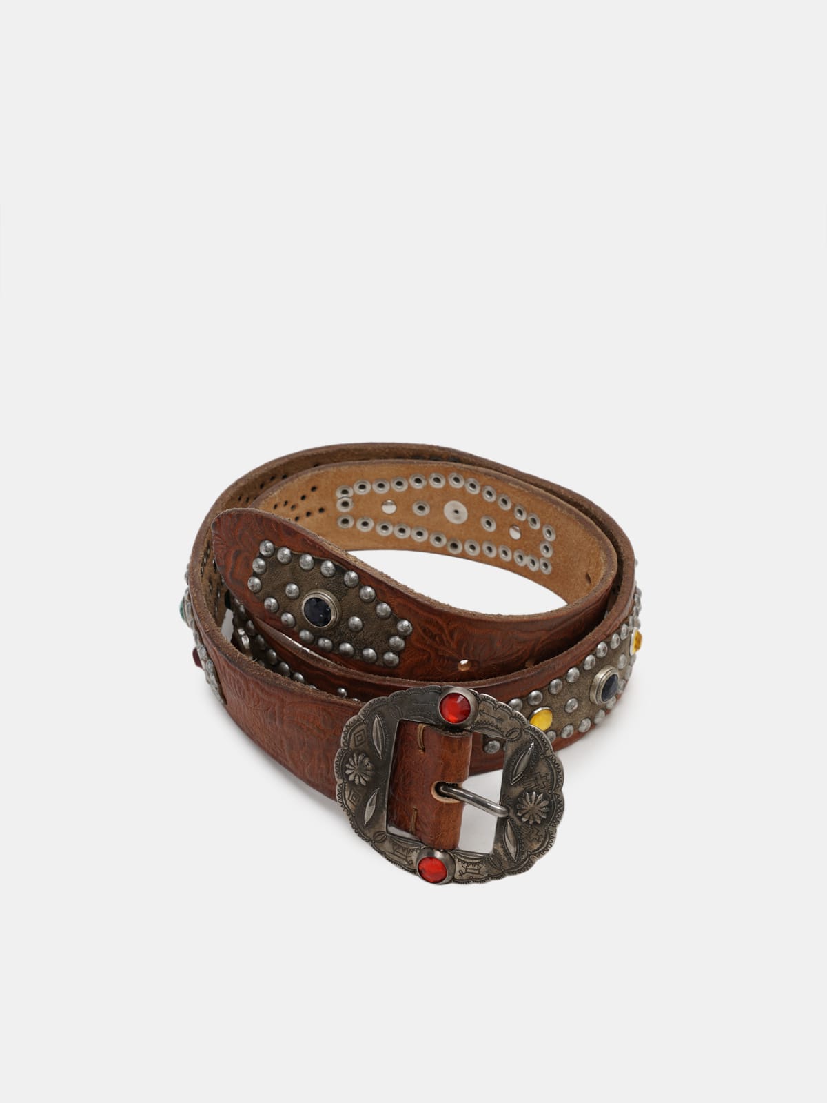 Texas Rodeo belt with studs and crystals | Golden Goose
