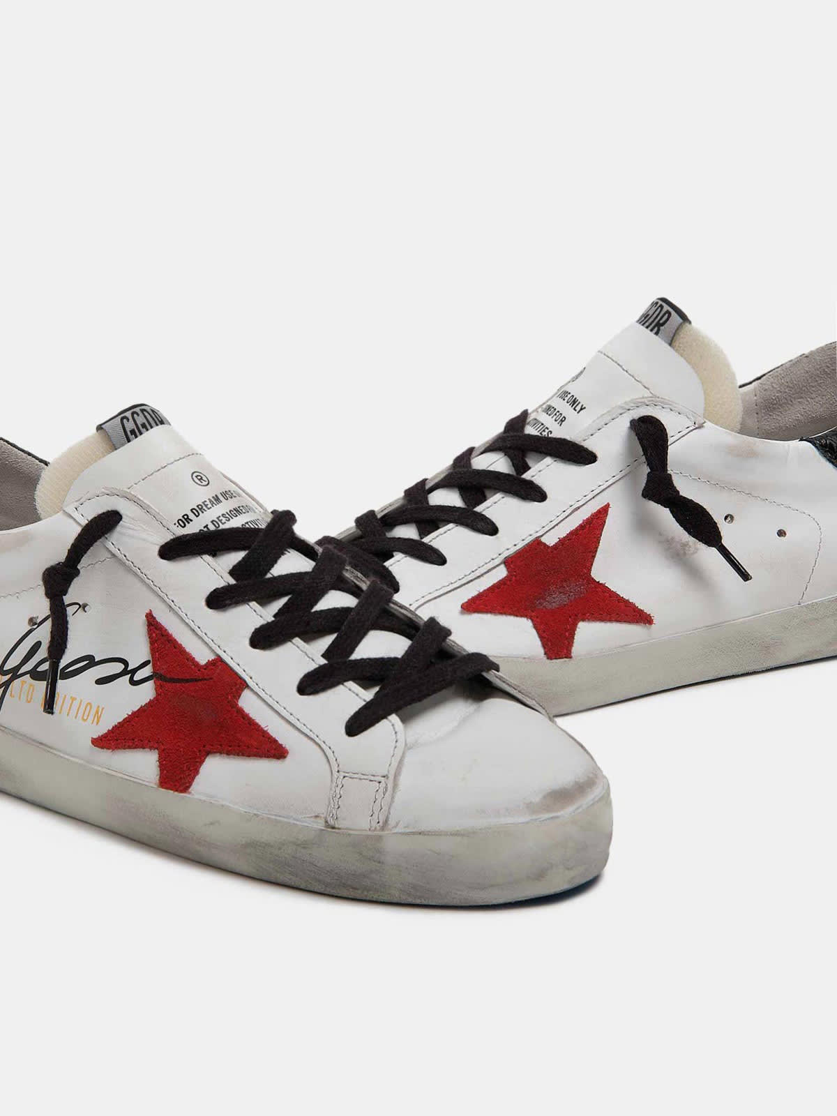 Golden goose hotsell superstar sneakers red