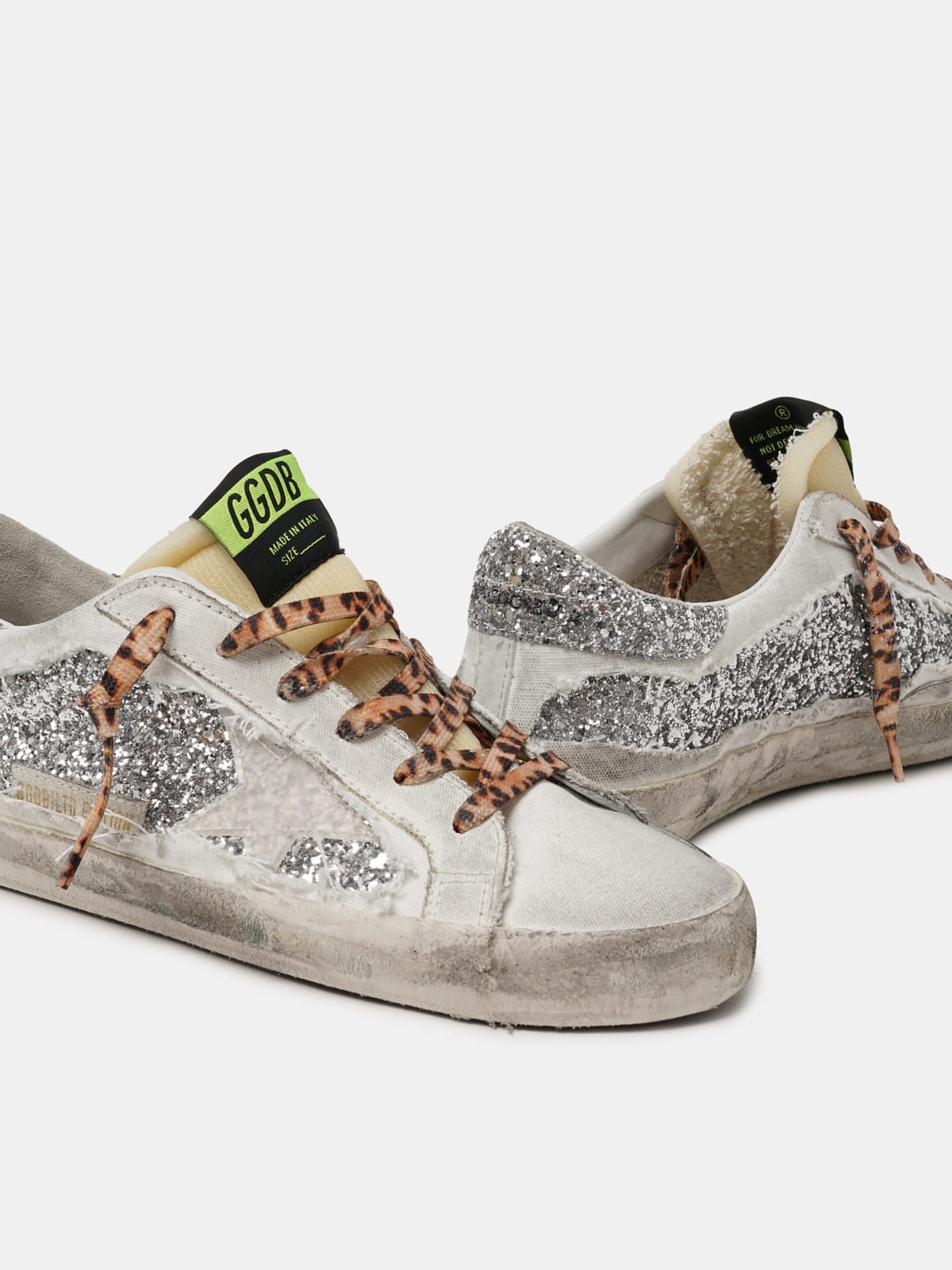 Women's Limited Edition LAB Super-Star sneakers with glitter and  leopard-print laces