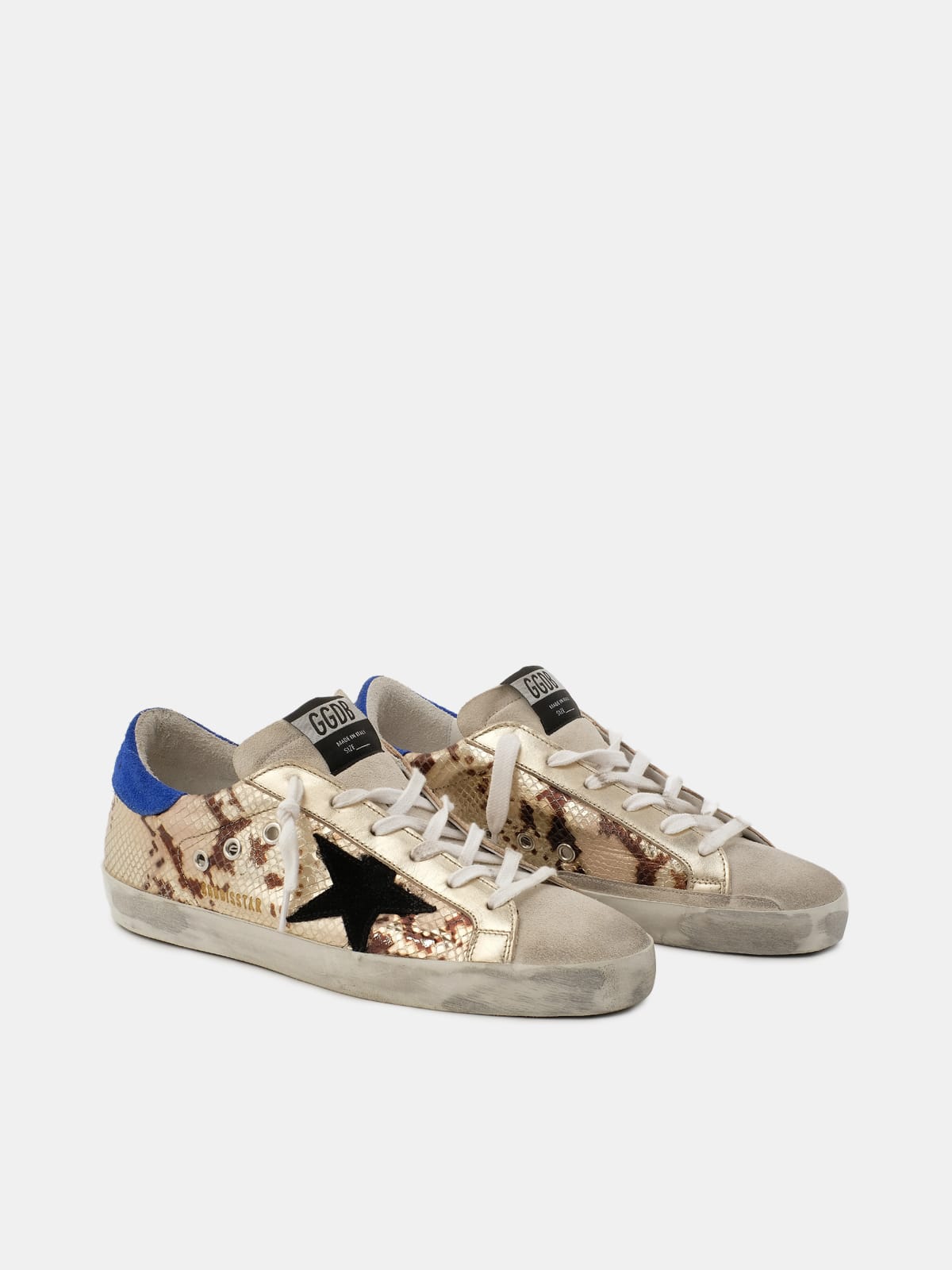 Super Star sneakers in laminated snake-print leather | Golden Goose