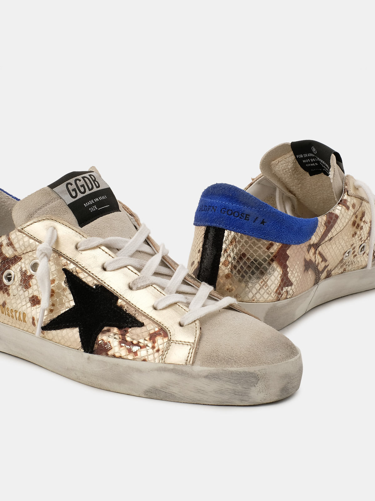 Super Star sneakers in laminated snake-print leather | Golden Goose