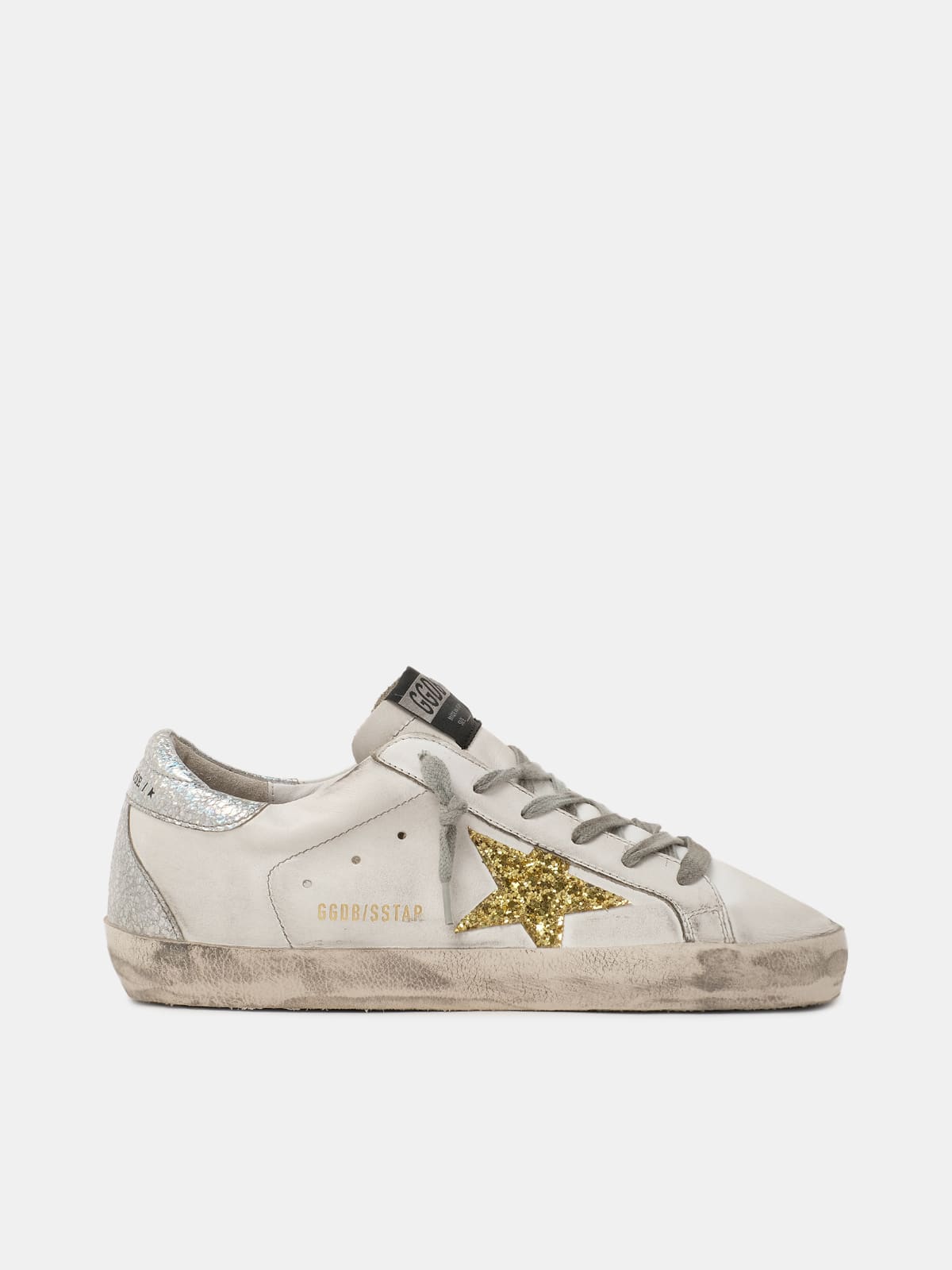 Golden Goose - Women's Super-Star with Gold Star and Black Glitter Heel Tab, Woman, Size: 37