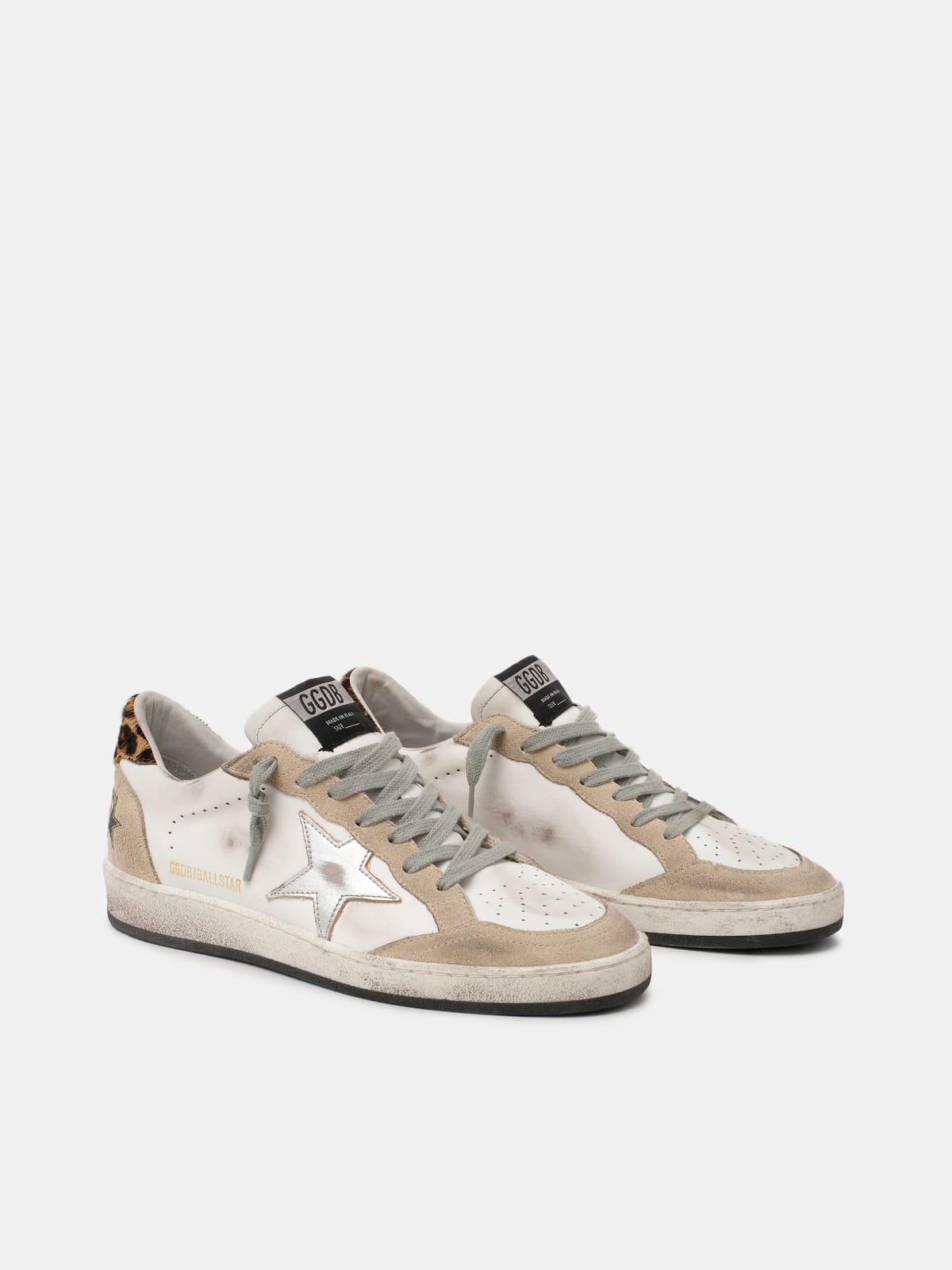 Ball Star sneakers with leopard-print heel tab | Golden Goose