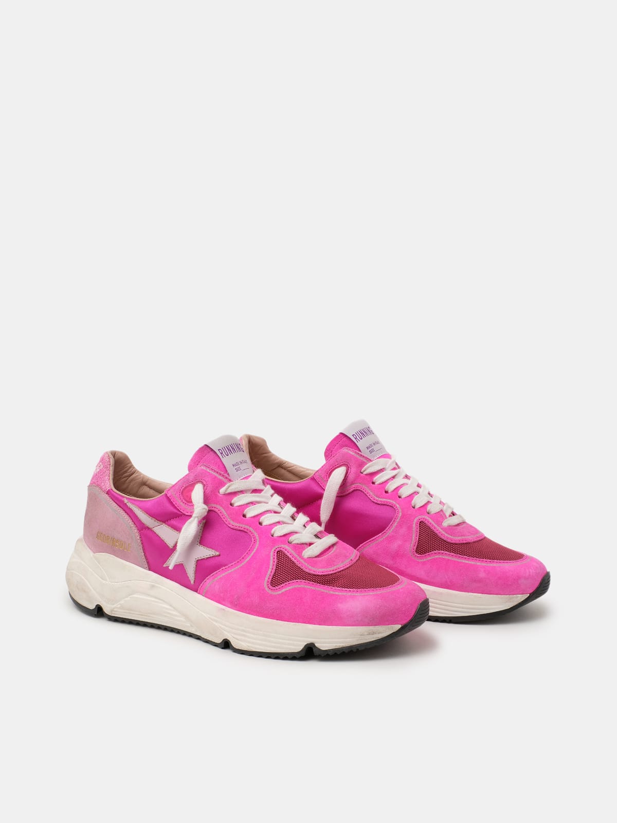 Golden Goose Running Sole Suede Sneaker In Pink