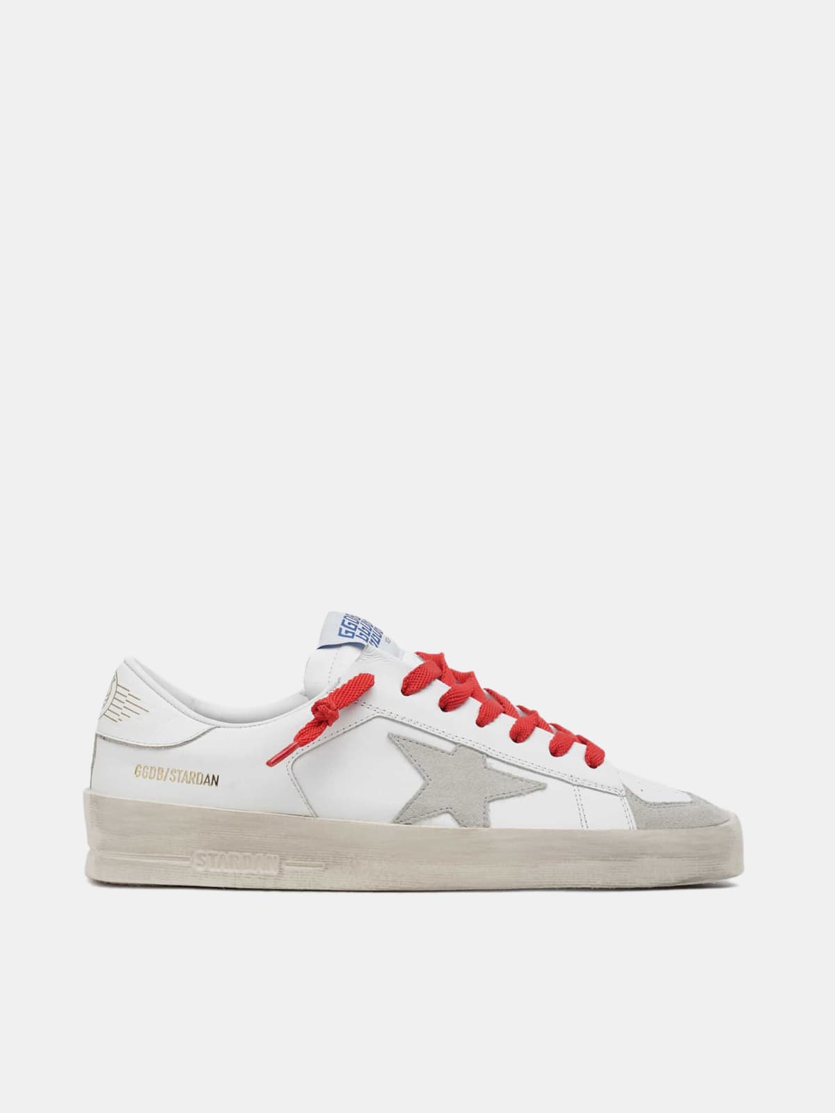 Stardan Sneakers in total white leather with suede inserts and