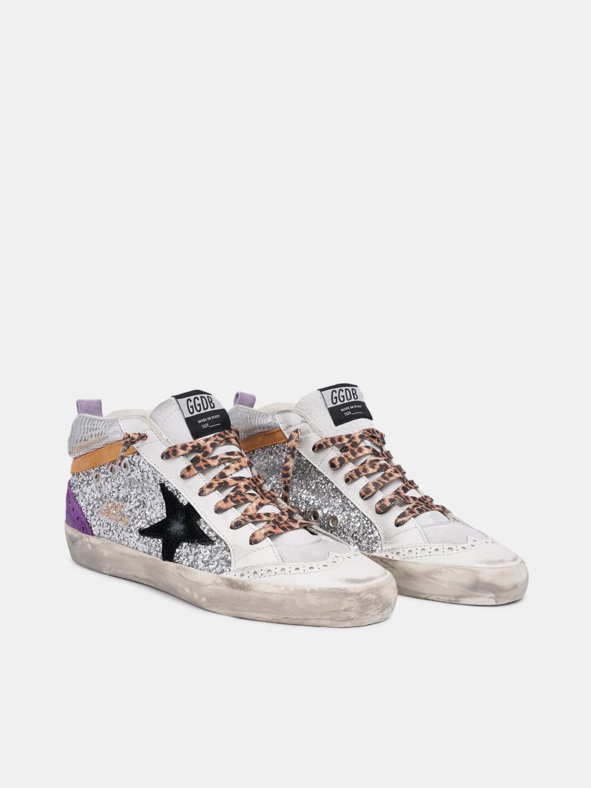 Golden goose mid on sale star glitter sneakers