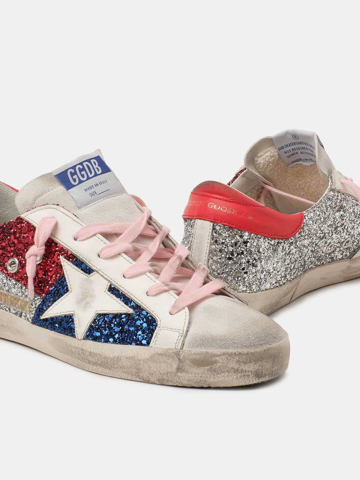 Golden goose red discount glitter