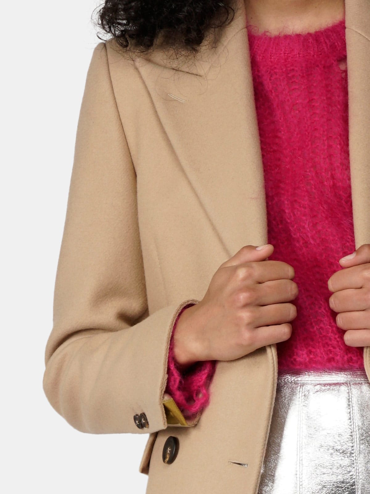 Herno Cappotto azzurro in twill di lana vergine con cappuccio GC000049G