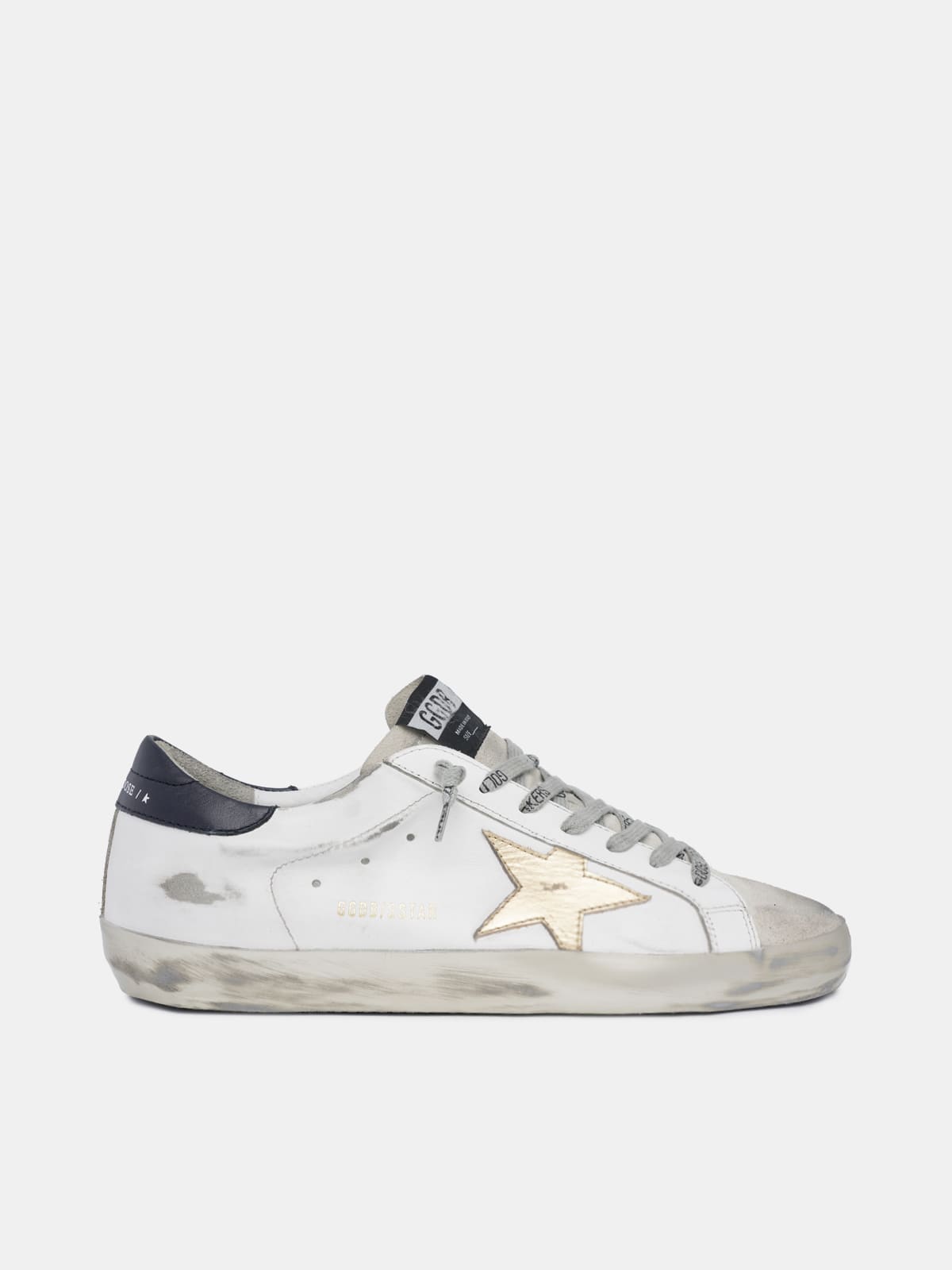 Super Star sneakers with gold star and laminated foxing