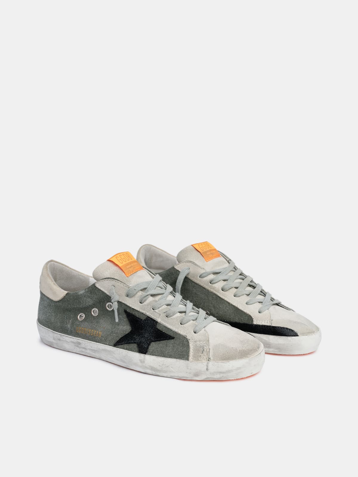 Olive green store golden goose sneakers