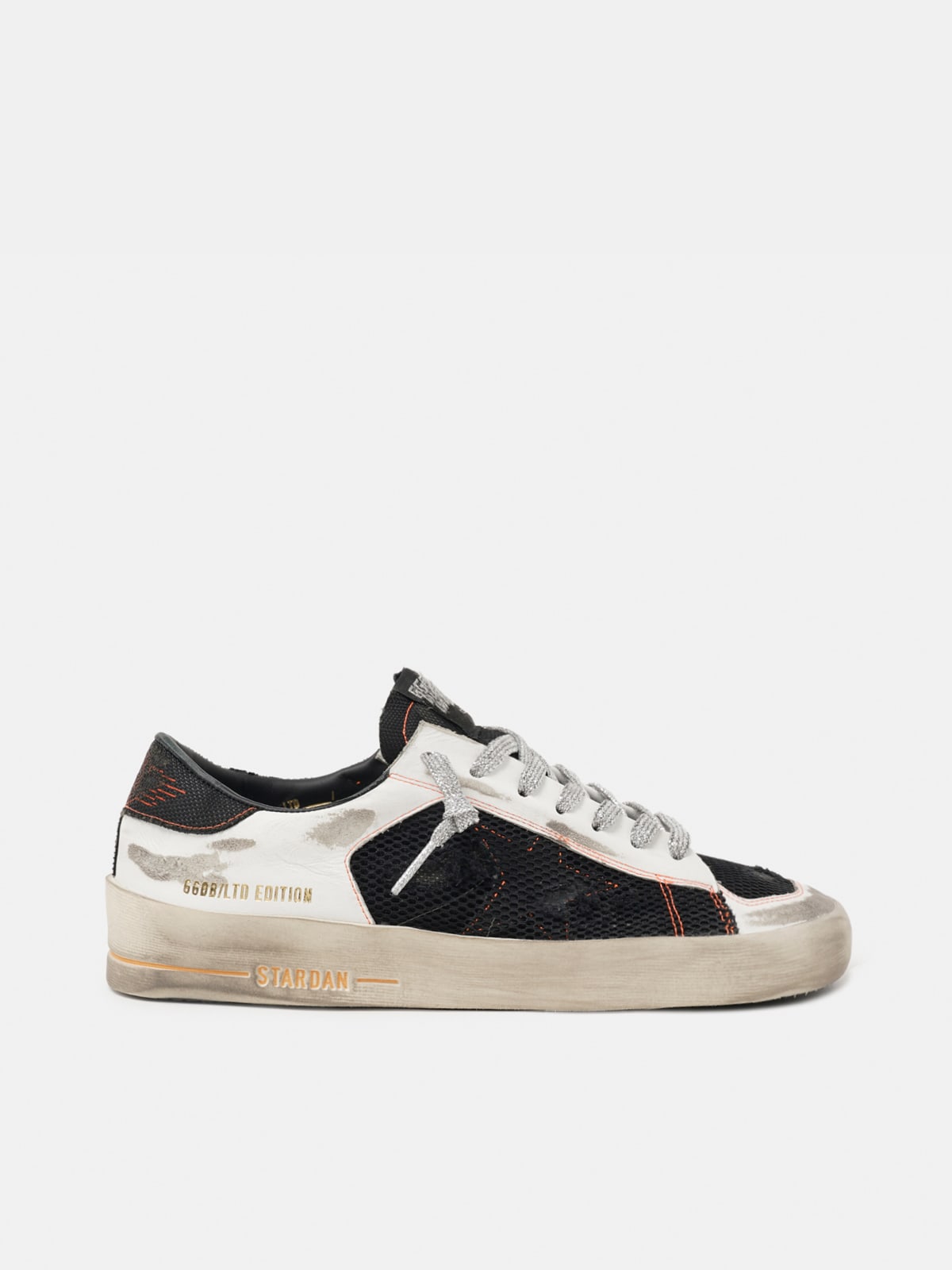 White Limited Edition LAB Stardan sneakers with silver laces | Golden Goose