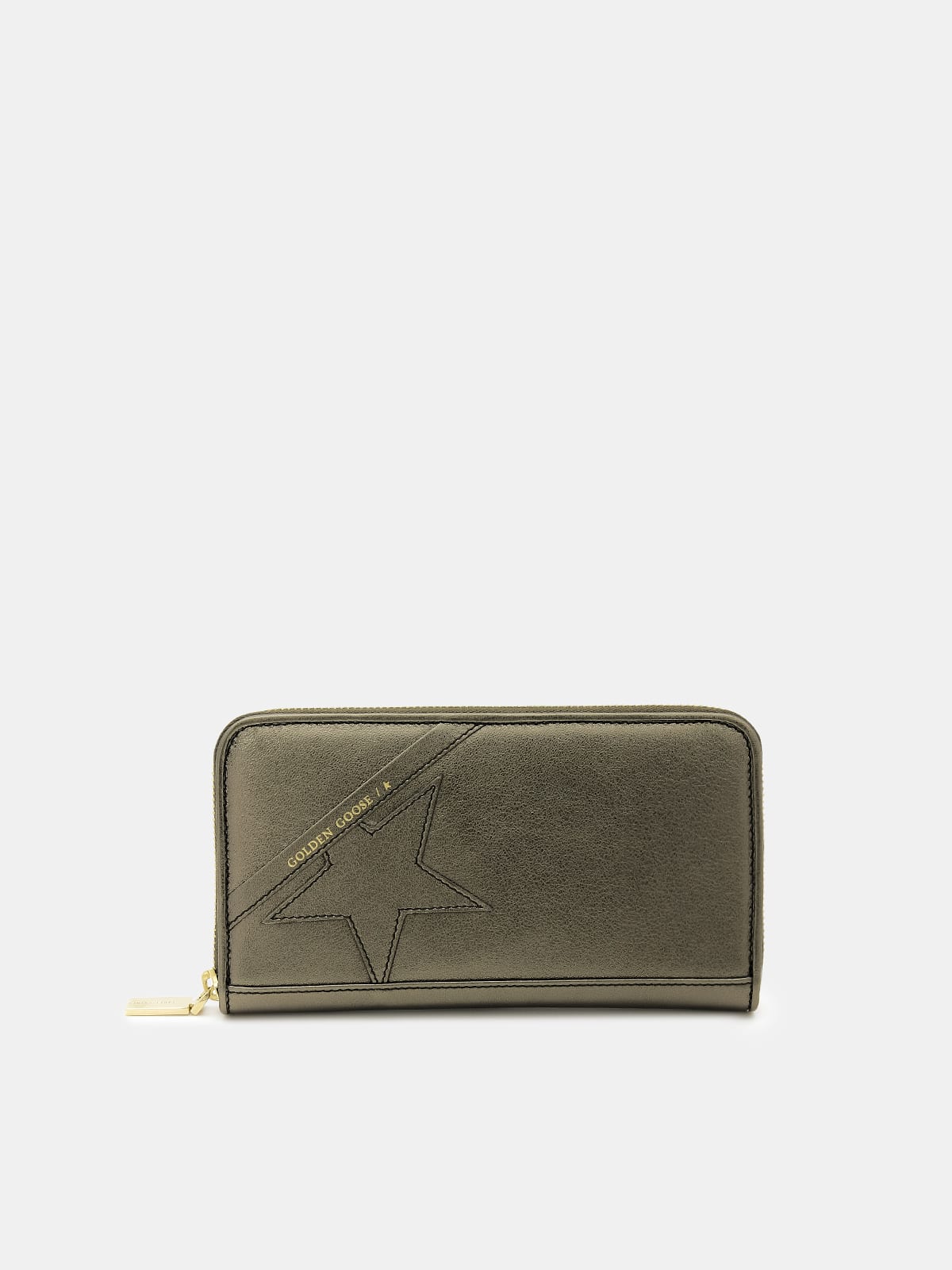 Golden Goose - Large green laminated Star Wallet in 