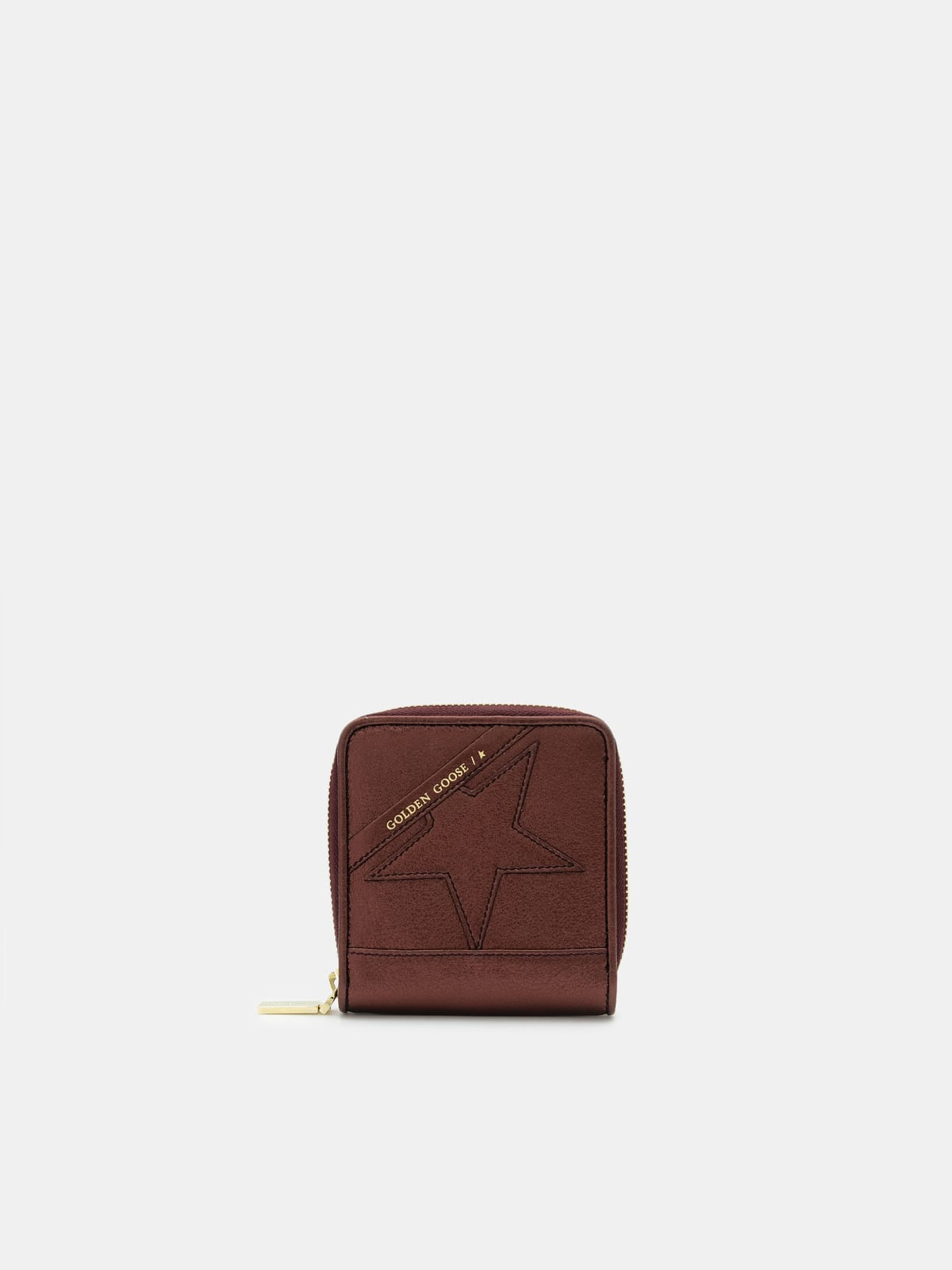 Golden Goose - Medium burgundy laminated Star Wallet in 