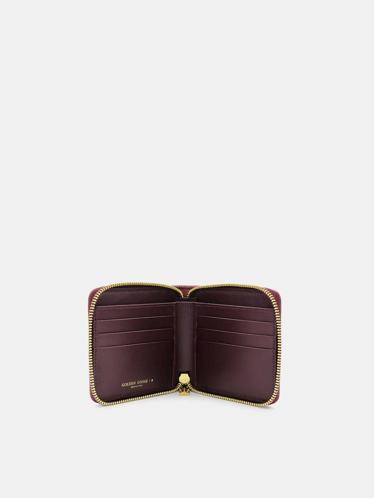 Golden Goose - Medium burgundy laminated Star Wallet in 
