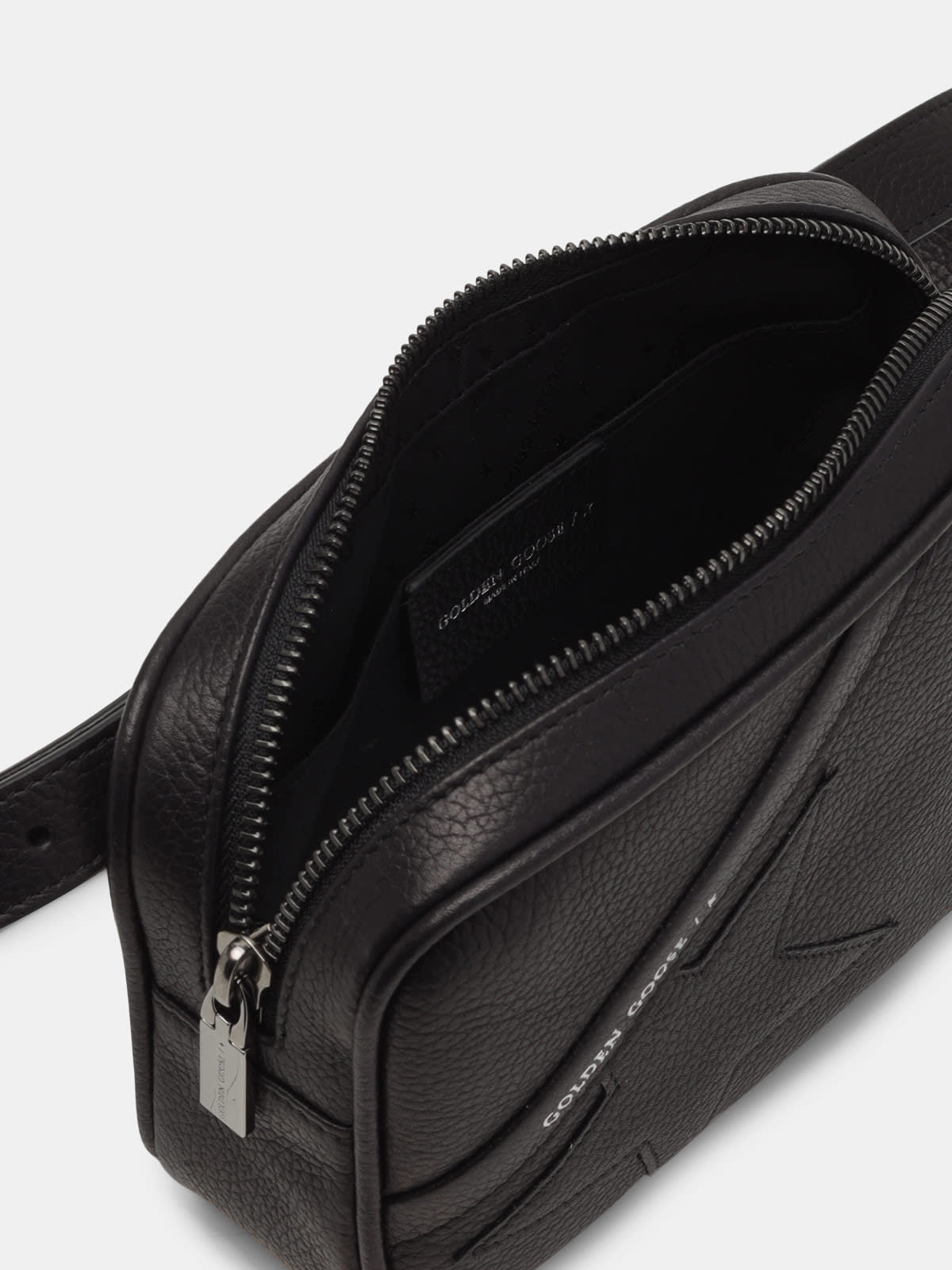 Black Star Belt Bag made of hammered leather | Golden Goose
