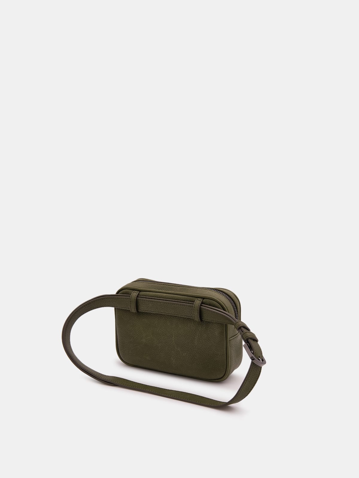 Golden Goose - Bolso Star Belt Bag verde militar de piel martillada in 