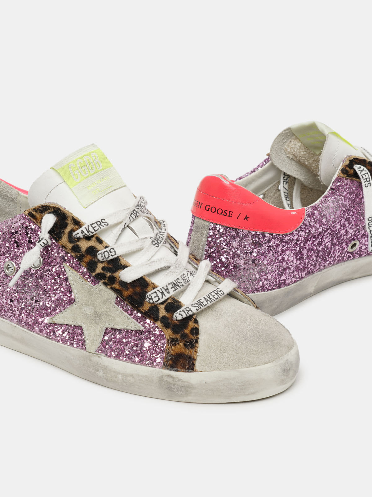 Golden goose leopard glitter on sale sneakers