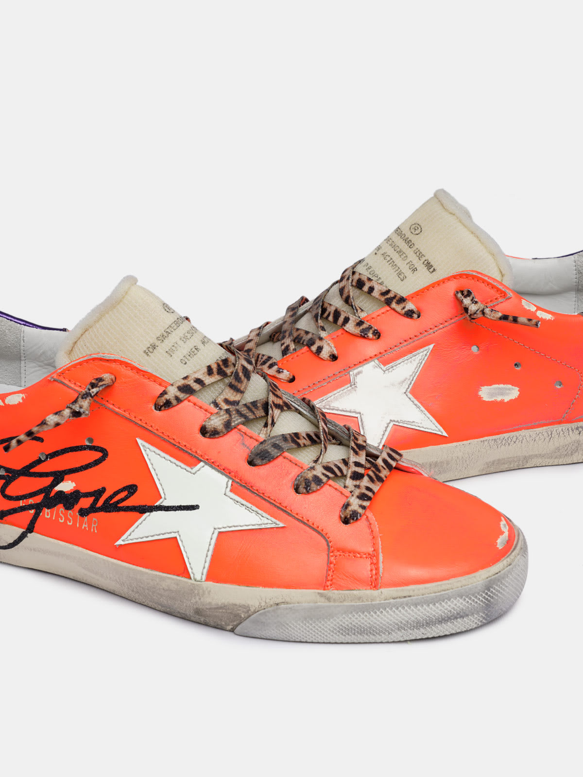 Orange Super-Star sneakers with Golden Goose logo | Golden Goose