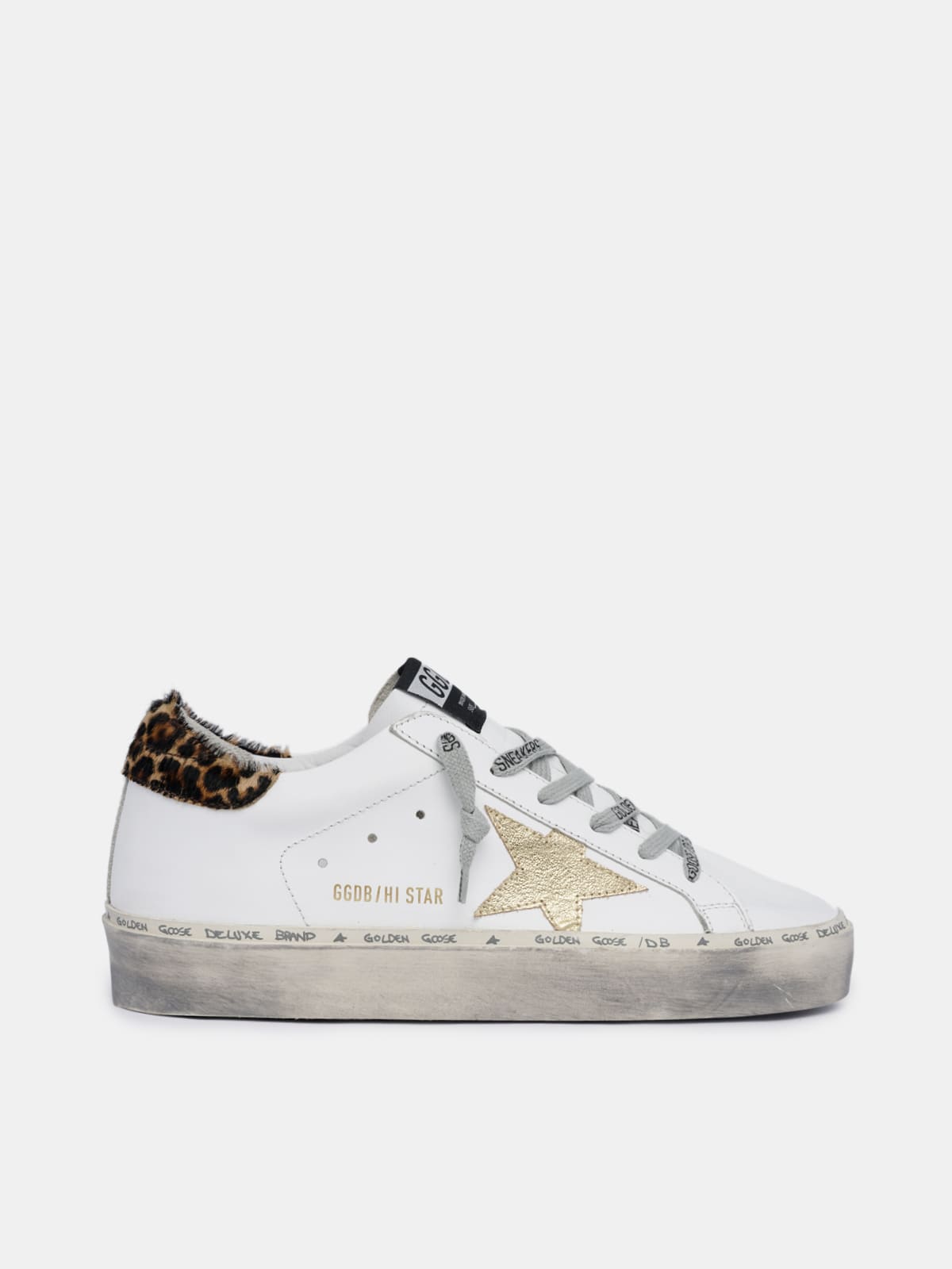 Hi Star sneakers with leopard-print heel tab | Golden Goose