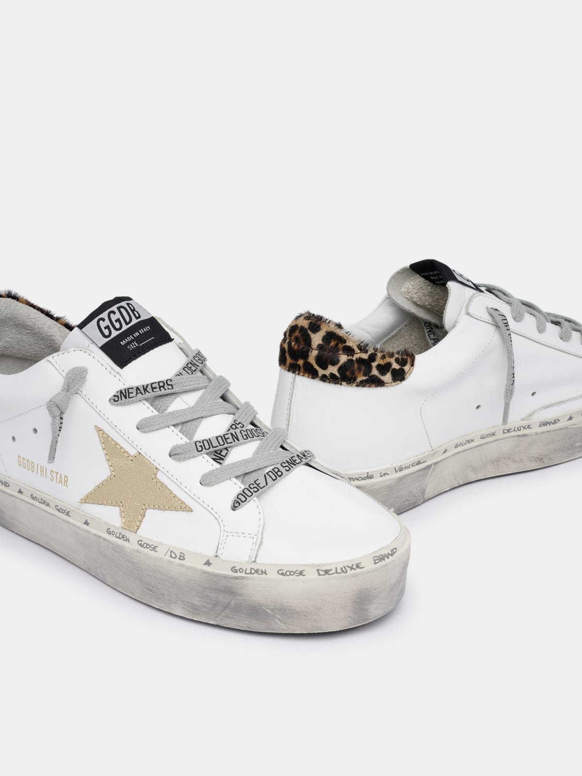 Hi Star sneakers with leopard-print heel tab | Golden Goose
