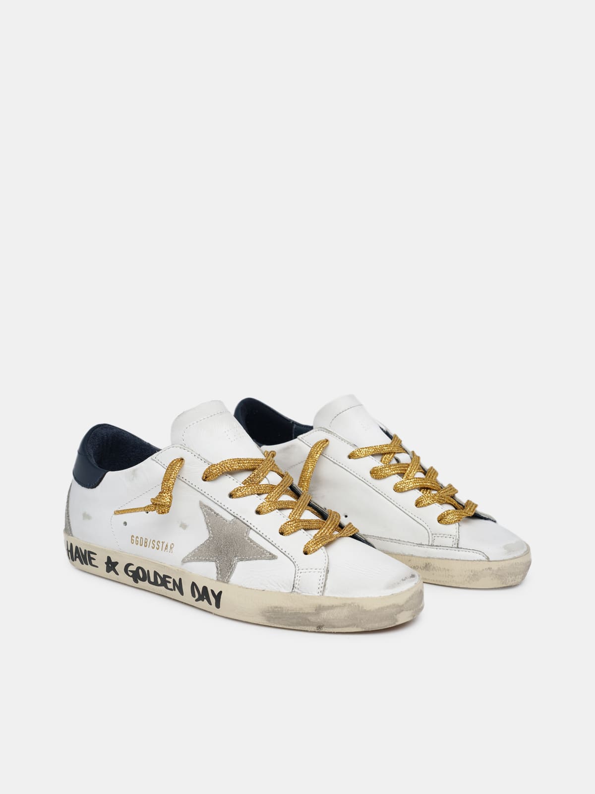 Super-Star sneakers with handwritten Have a Golden Day lettering 
