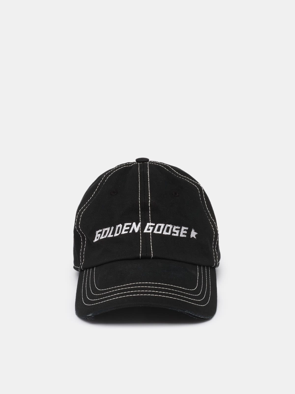 Aden black baseball cap with contrasting logo