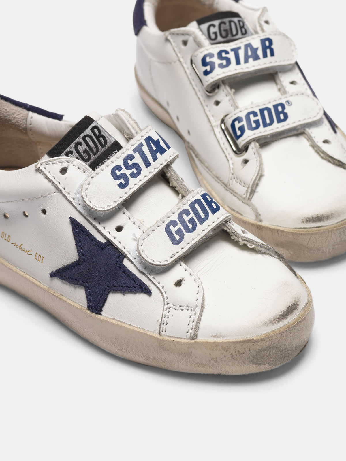 Young Old School sneakers with Velcro fastening and blue star