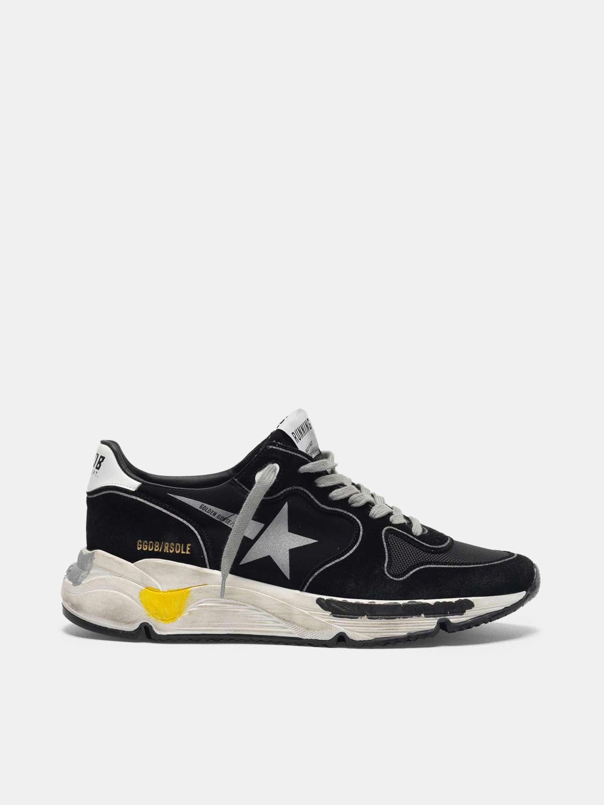 Black Running Sole sneakers with silver star | Golden Goose