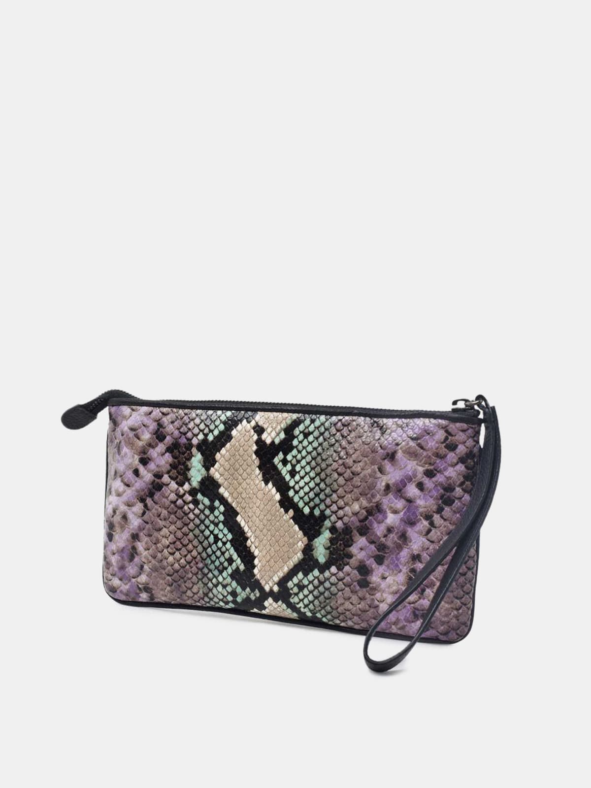 Golden Goose - Star Wrist clutch bag with python print and glitter star in 