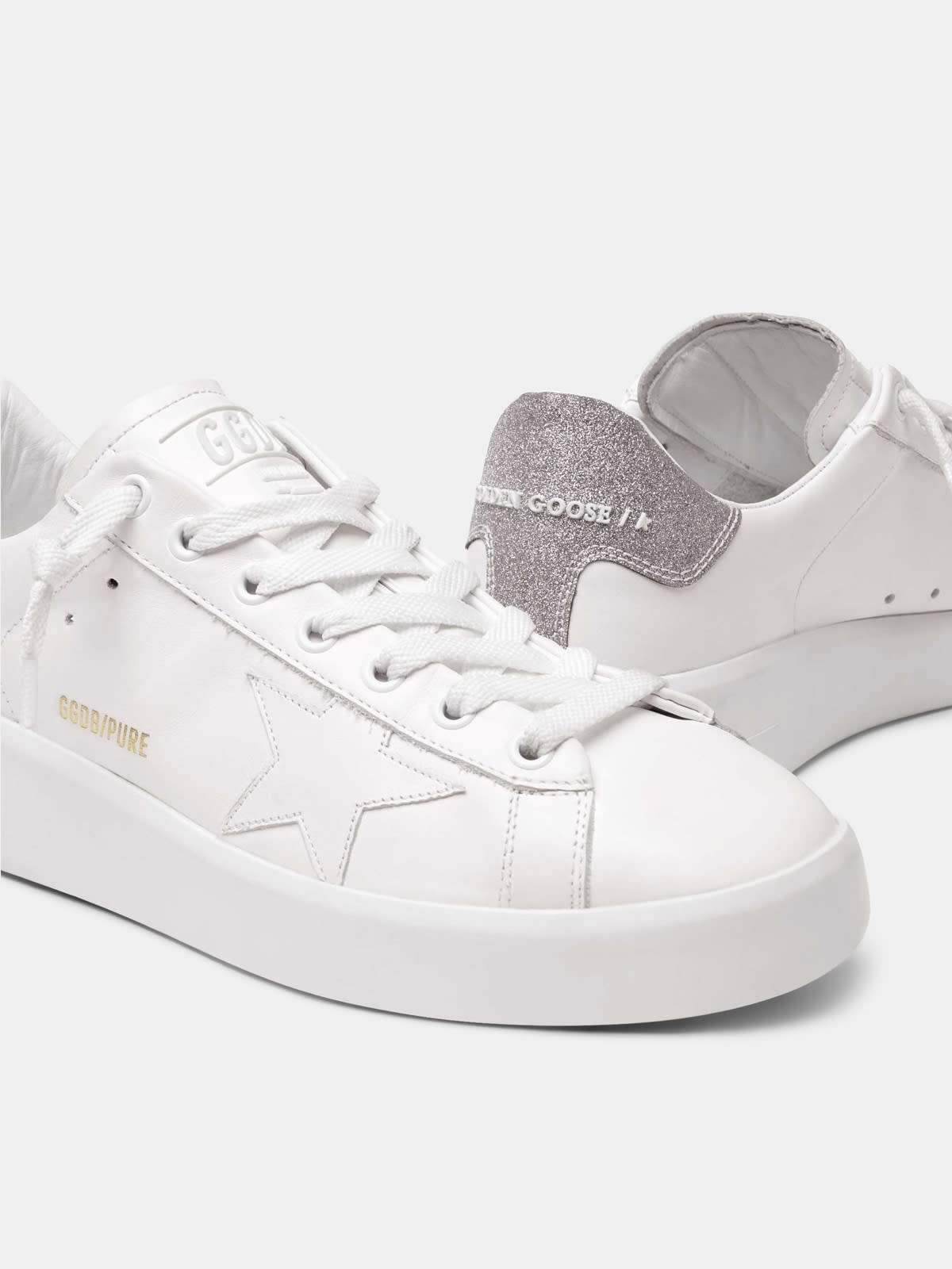 PURESTAR sneakers with glittery silver heel tab | Golden Goose