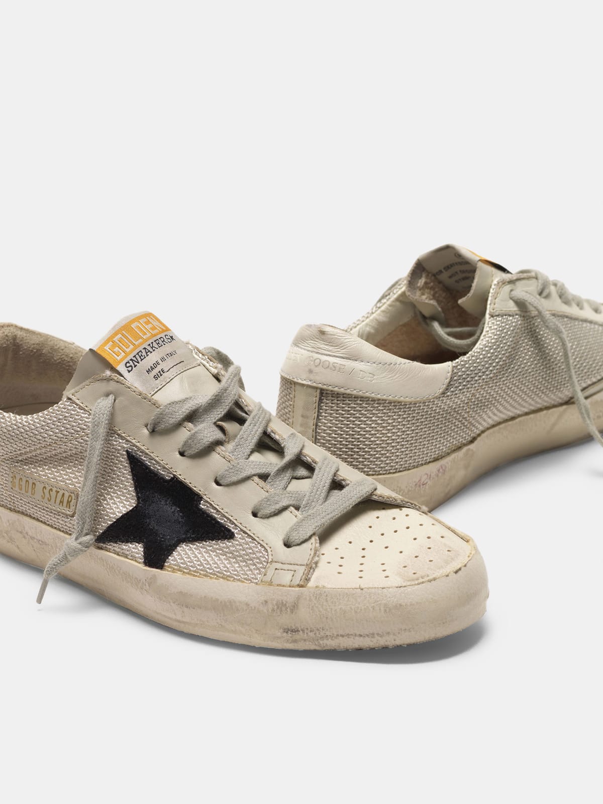 Super-Star sneakers in leather with mesh insert | Golden Goose