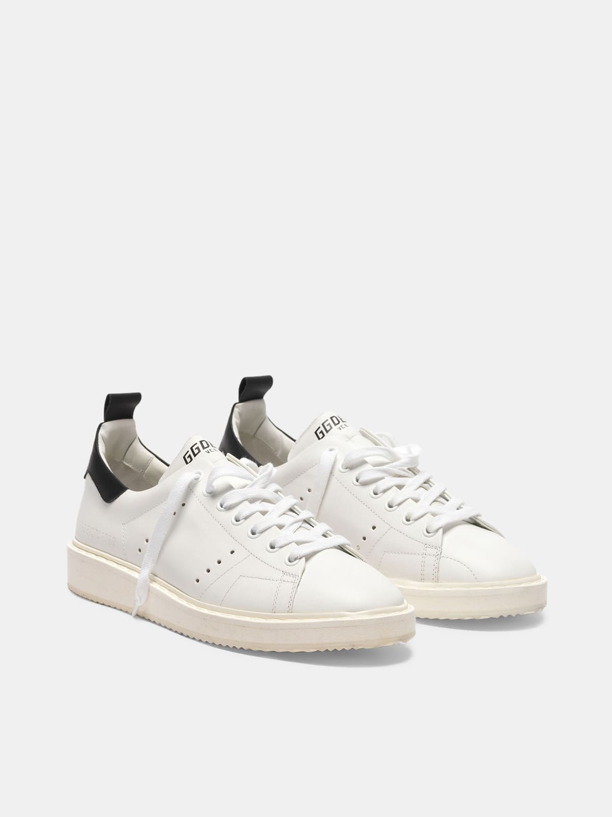 Starter sneakers in leather with black heel tab | Golden Goose