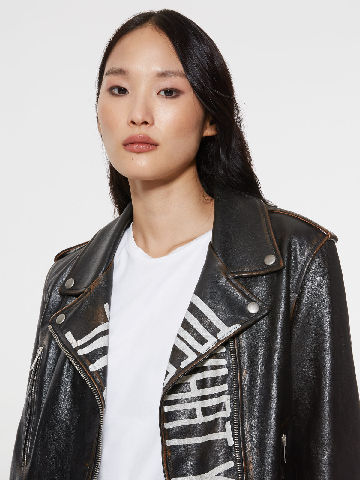 Zara contrasting biker outlet jacket