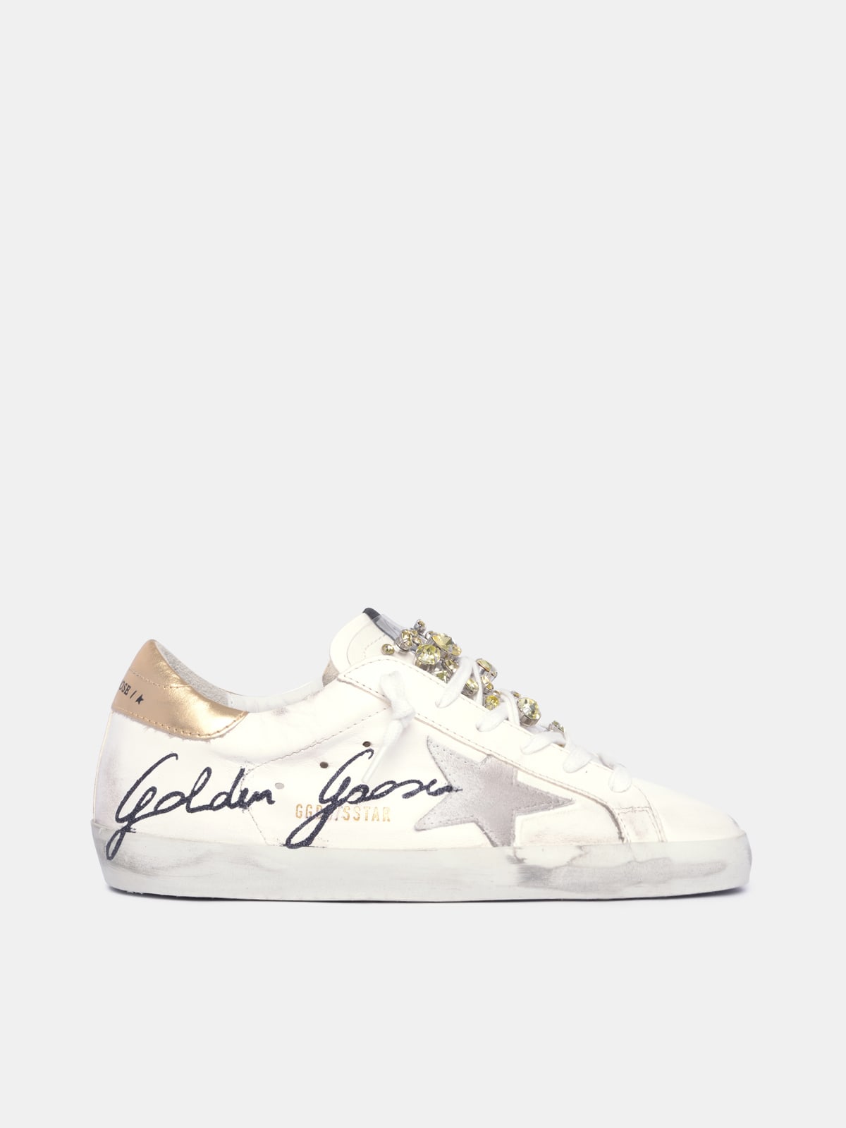 LAB limited edition Super-Star sneakers with crystals and black Golden ...