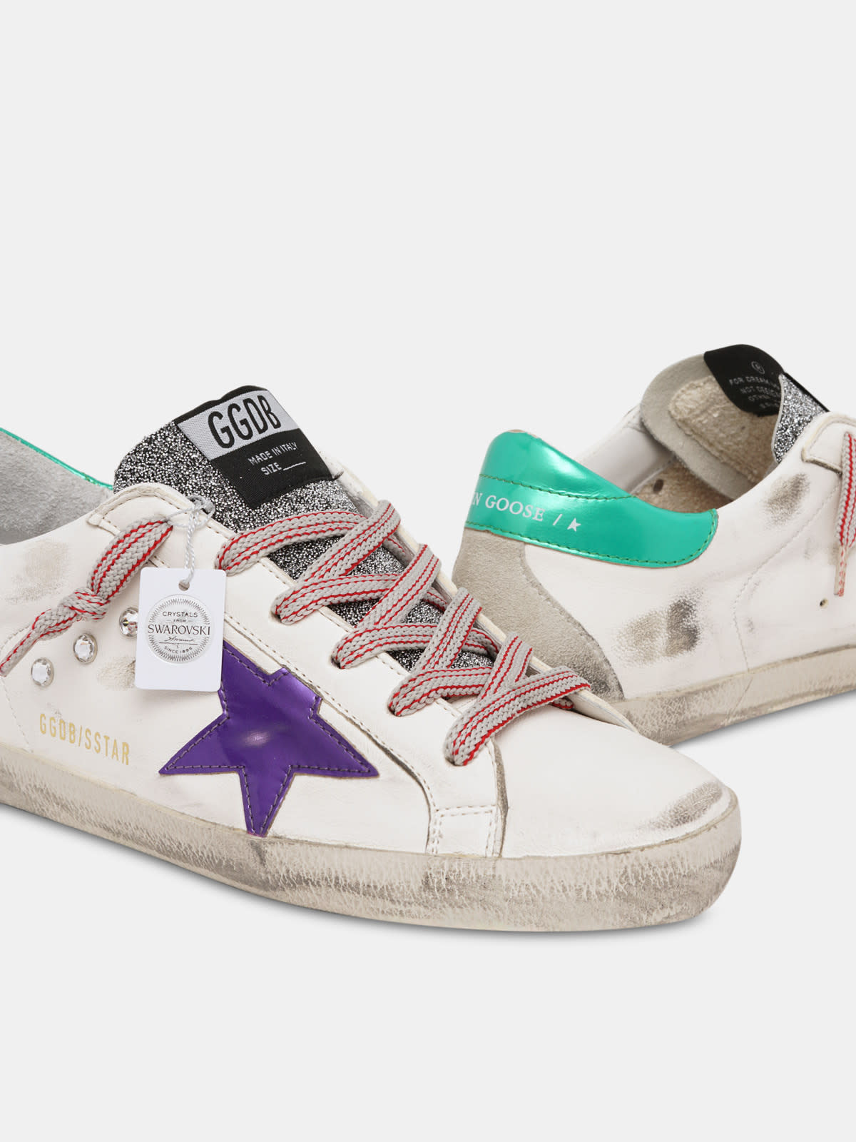 Super Star in Edizione Limitata in pelle e suede con linguetta in cristalli