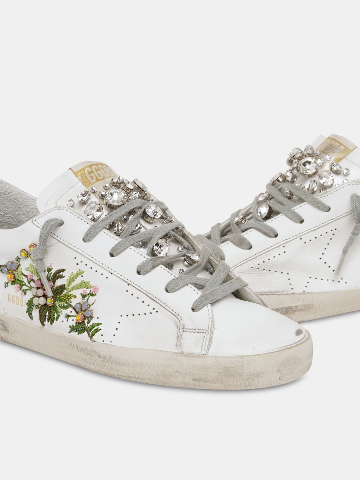 Floral golden hot sale goose sneakers