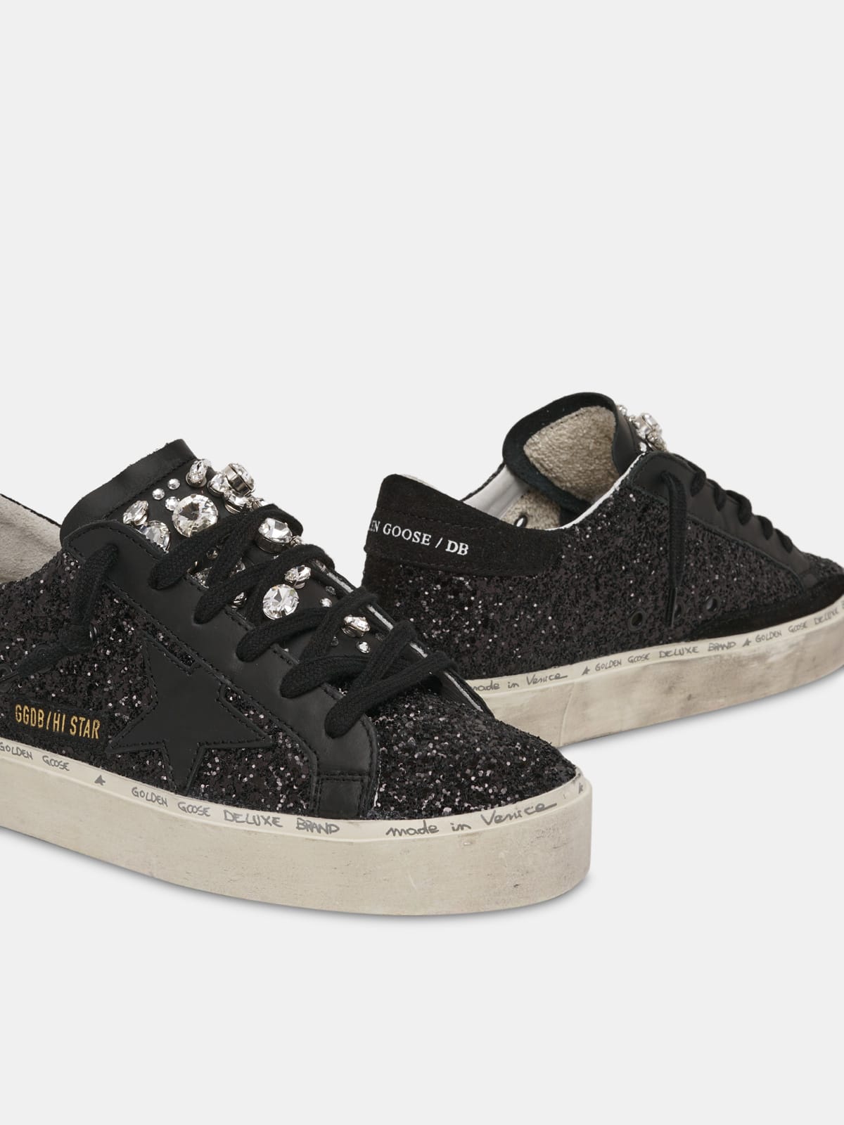 Golden goose hi hot sale star black sneakers