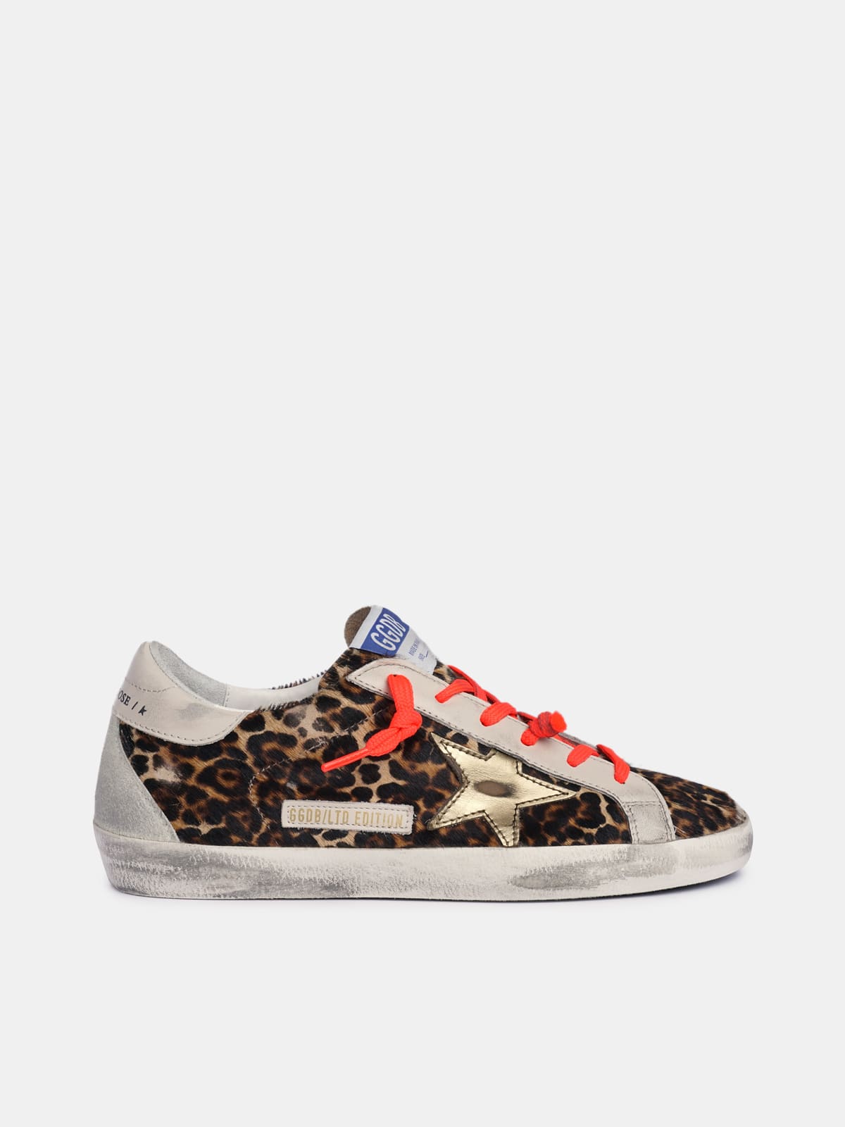 Super-Star sneakers in leopard-print pony skin with gold star