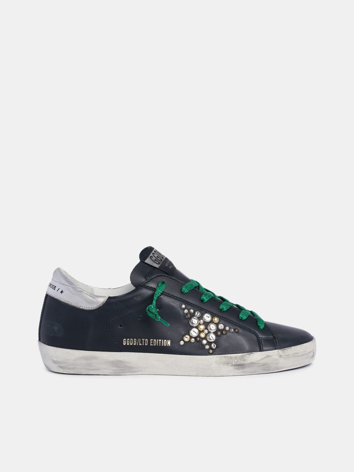 Golden goose best sale black leather sneakers