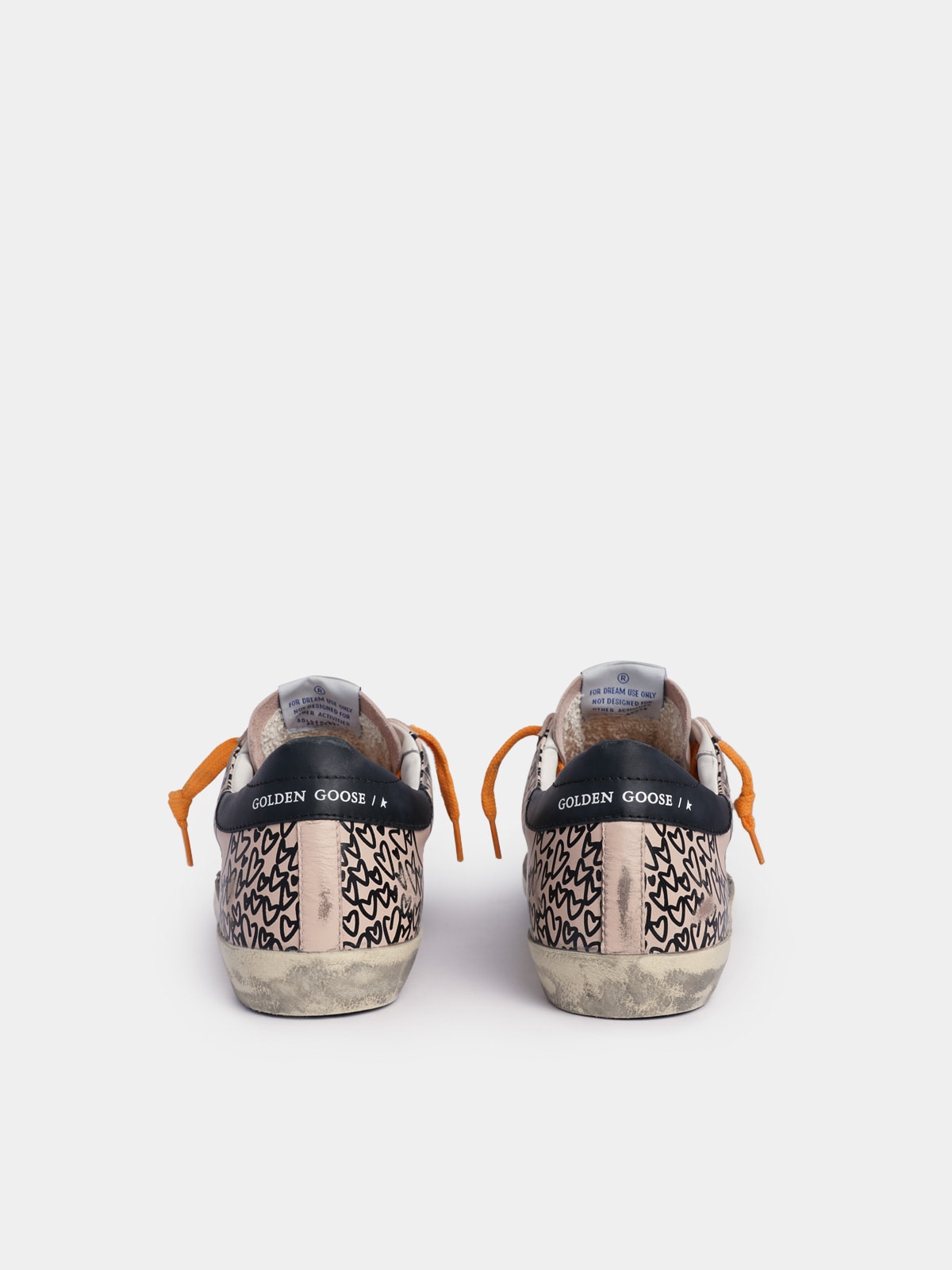 Golden Goose - Super-Star sneakers in powder-pink leather with contrasting black decorations in 