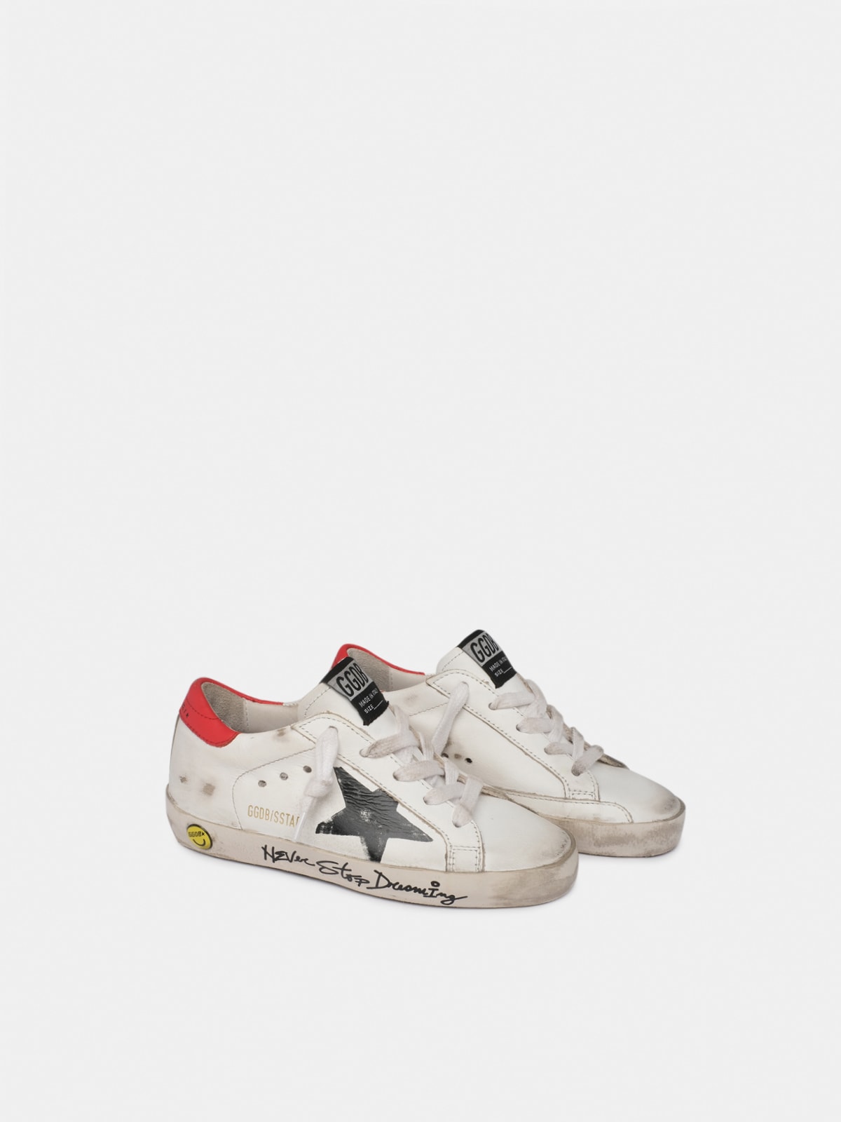 Golden Goose - Super-Star sneakers with painted star and hand-decorated foxing     in 