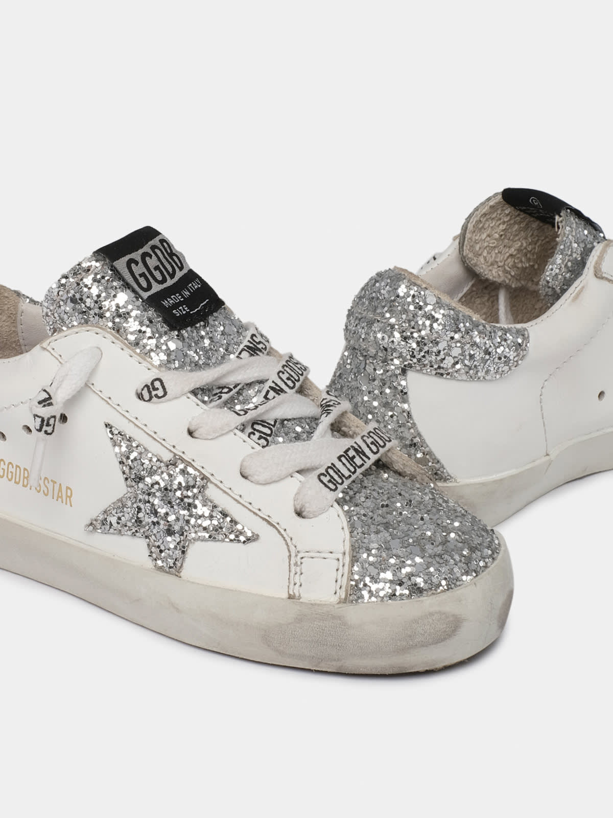 Super Star sneakers with silver glitter